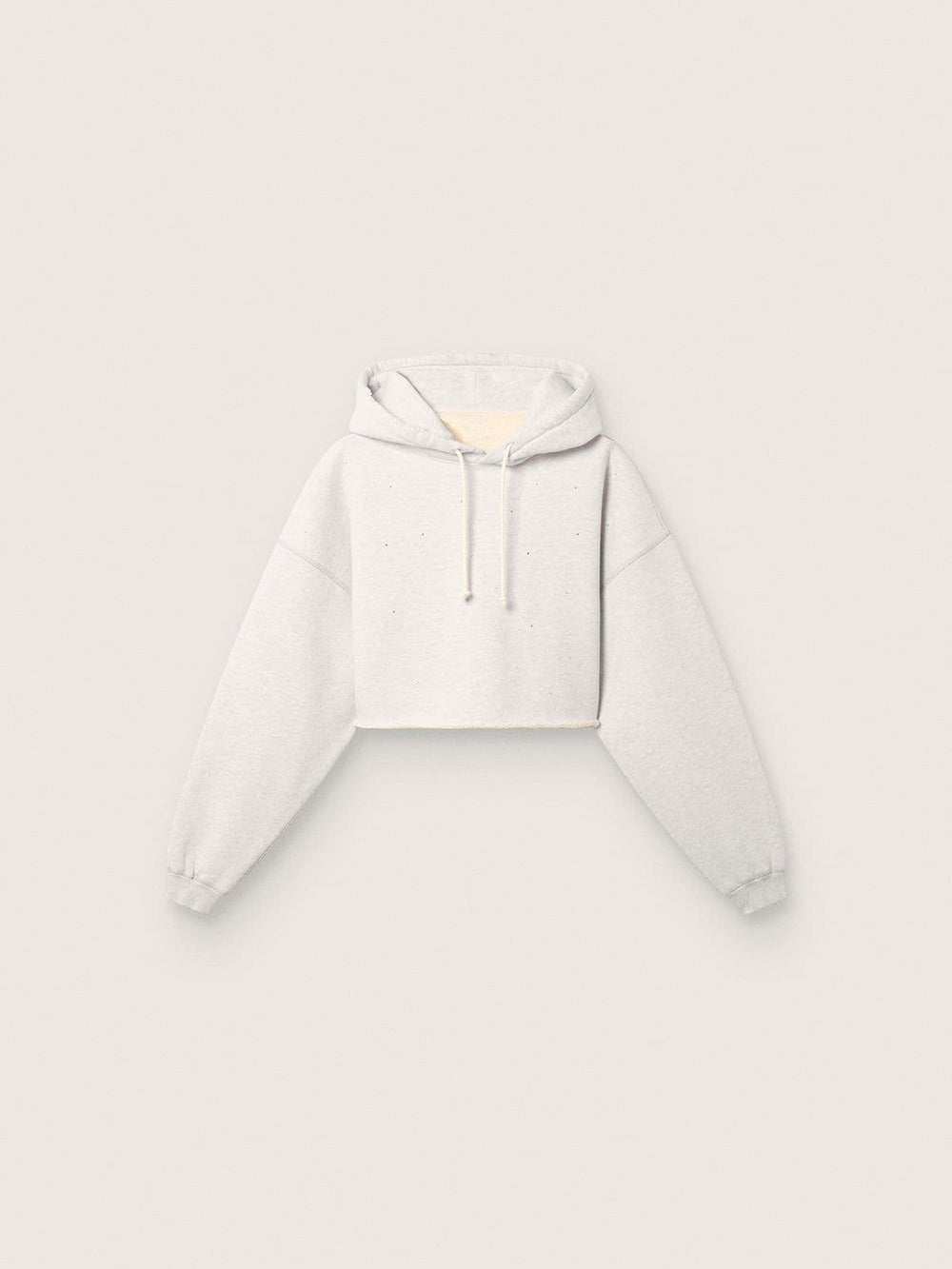 Golden Goose Star women’s cropped hooded sweatshirt in gray melange cotton