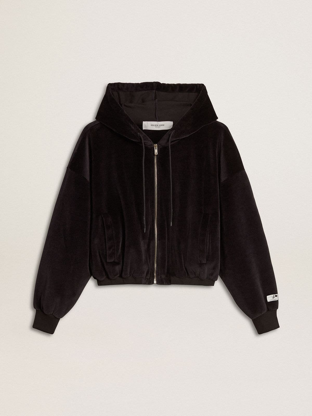 Golden Goose Women's black cotton-blend hoodie with zip