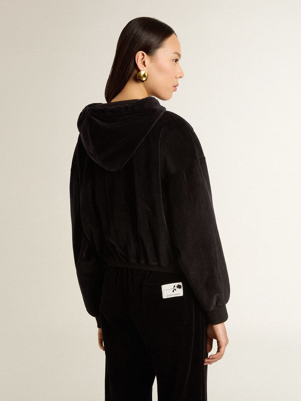 Golden Goose Women's black cotton-blend hoodie with zip