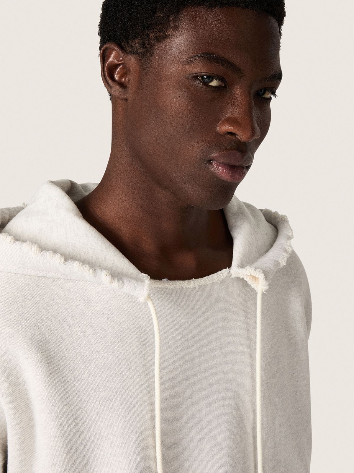 Golden Goose Star unisex hooded sweatshirt in gray melange cotton