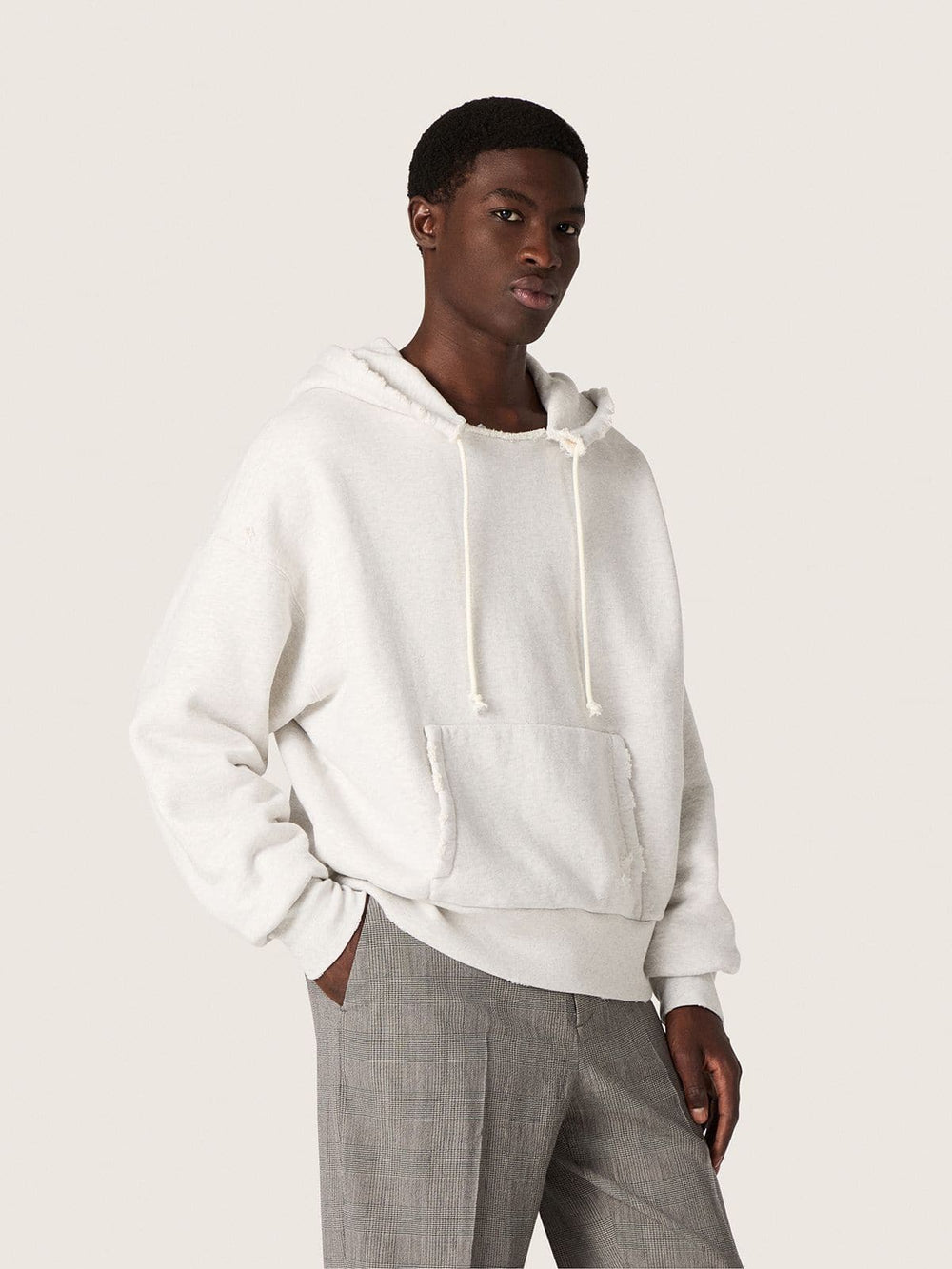 Golden Goose Star unisex hooded sweatshirt in gray melange cotton