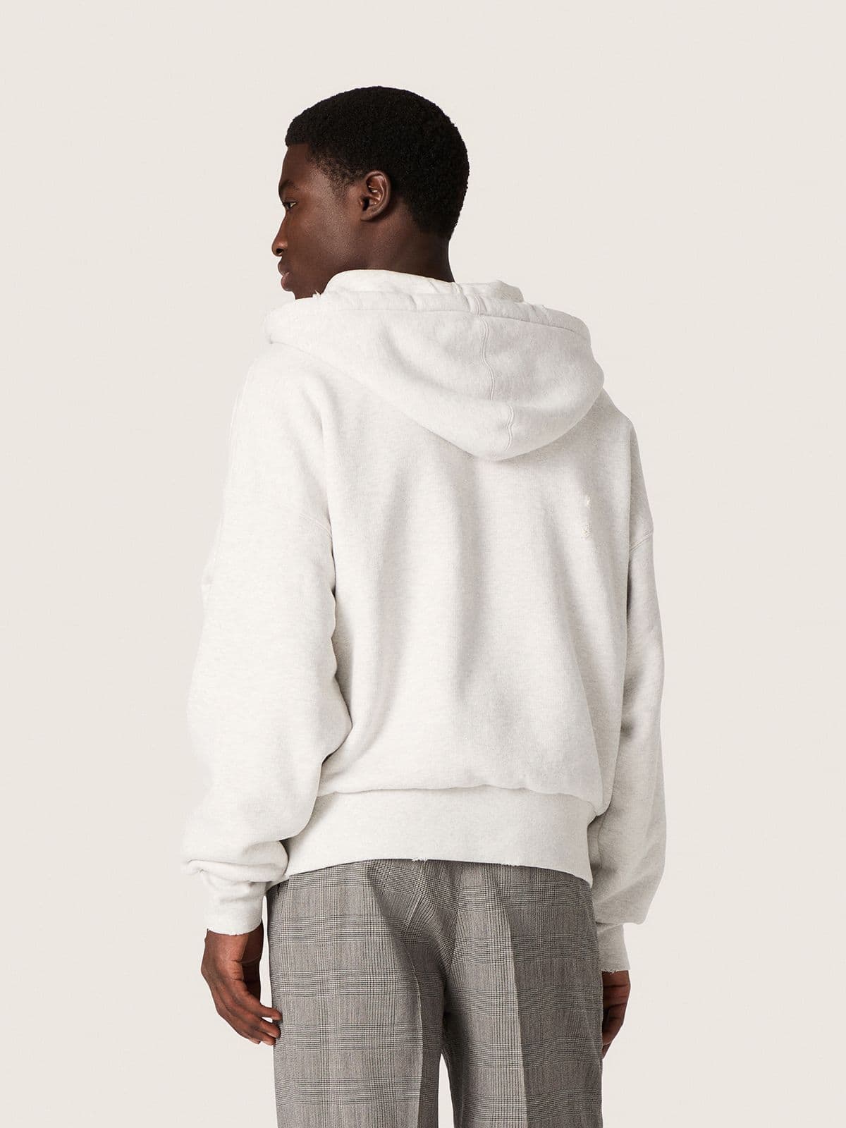 Golden Goose Star unisex hooded sweatshirt in gray melange cotton