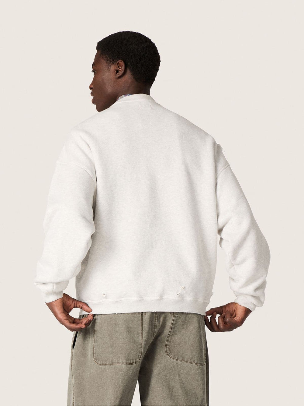Golden Goose Star unisex sweatshirt in gray melange cotton with 'Star' embroidery