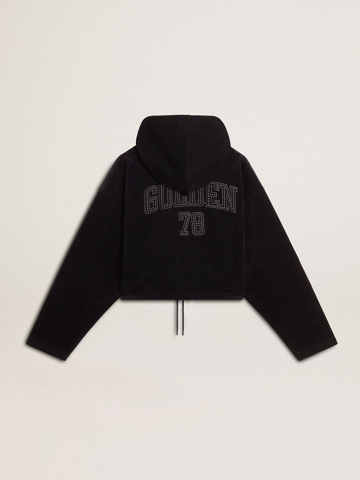 Golden Goose Women’s black chenille sweatshirt with embroidery on the back