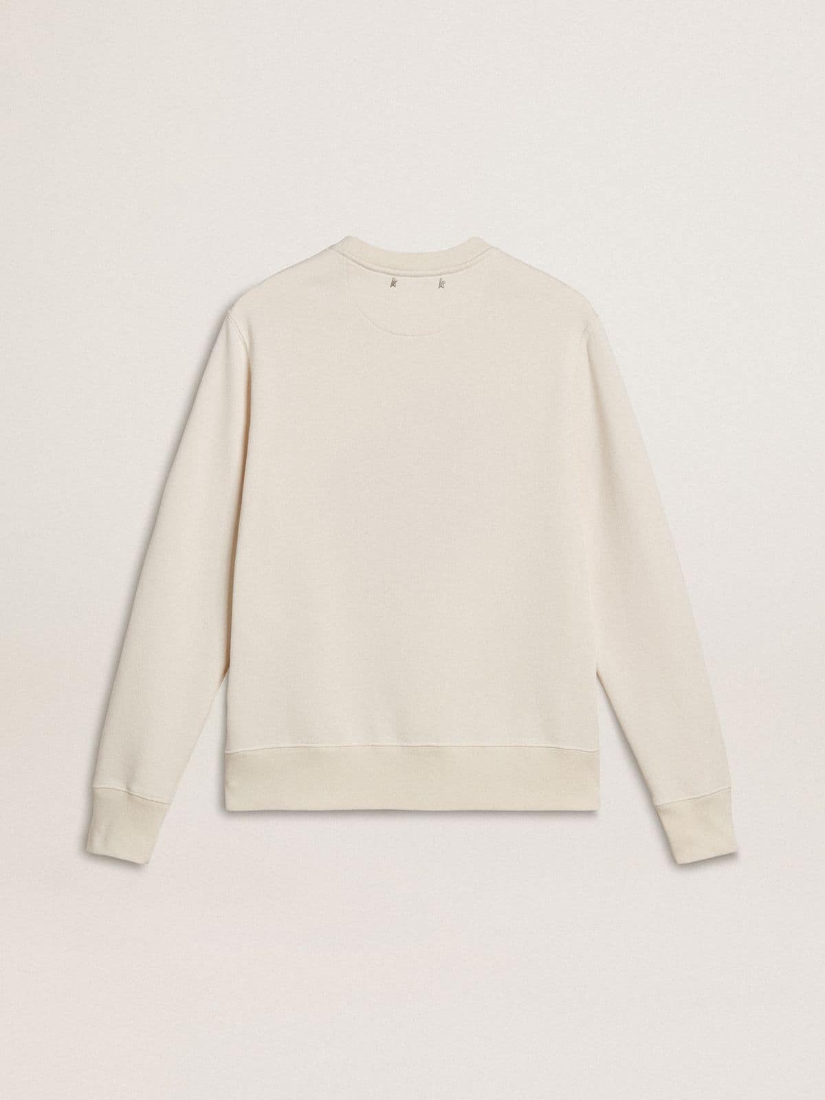 Golden Goose Women’s worn-white cotton sweatshirt with embroidery