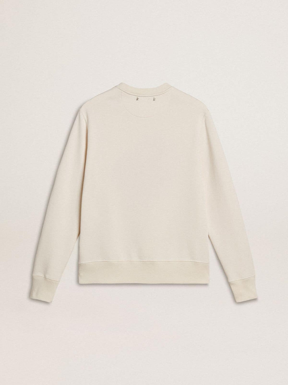 Golden Goose Women’s worn-white cotton sweatshirt with embroidery