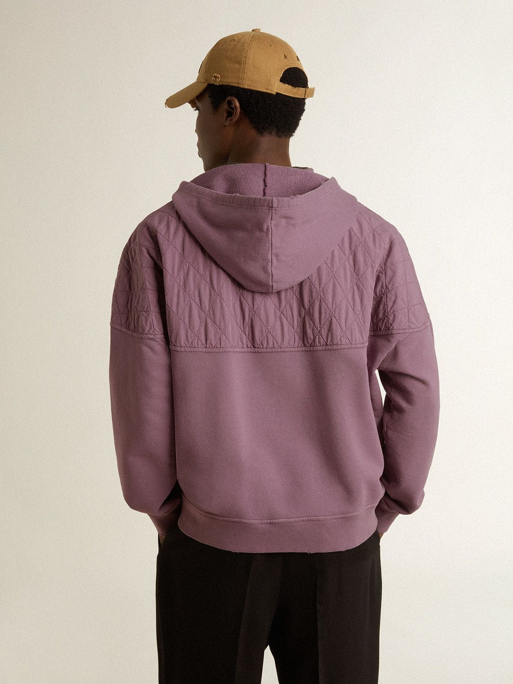 Golden Goose Unisex mauve cotton sweatshirt with print on the front