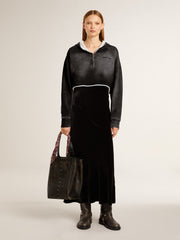 Golden Goose Gray cropped sweatshirt with a lived-in effect