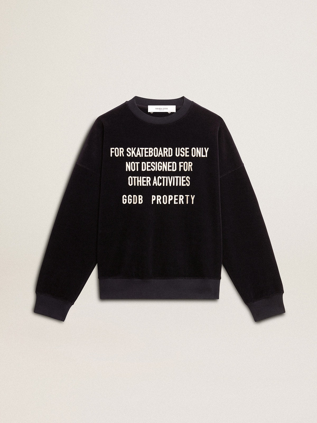 Golden Goose Black crew neck sweatshirt with embroidered lettering