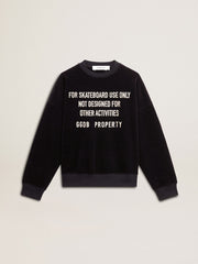 Golden Goose Black crew neck sweatshirt with embroidered lettering