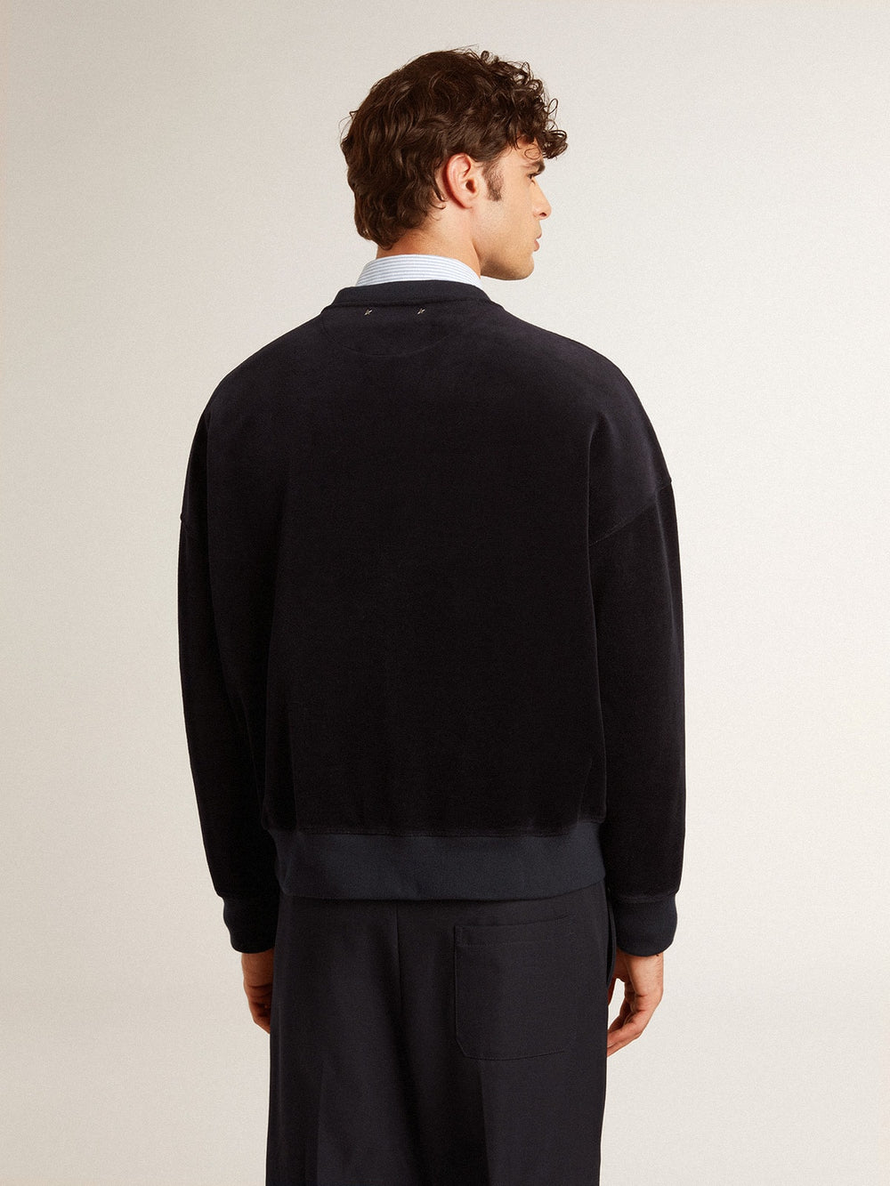 Golden Goose Black crew neck sweatshirt with embroidered lettering