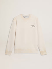 Golden Goose Women's sweatshirt in worn white with print