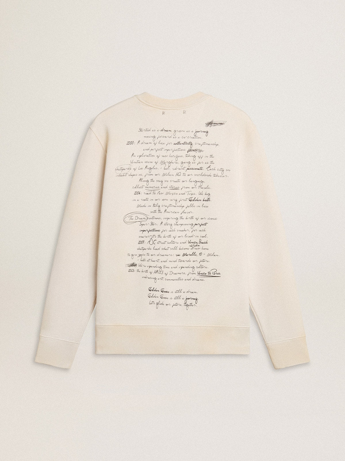 Golden Goose Women's sweatshirt in worn white with print