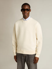 Golden Goose Sweatshirt in aged white with reverse logo on the back - Jersey Capsule