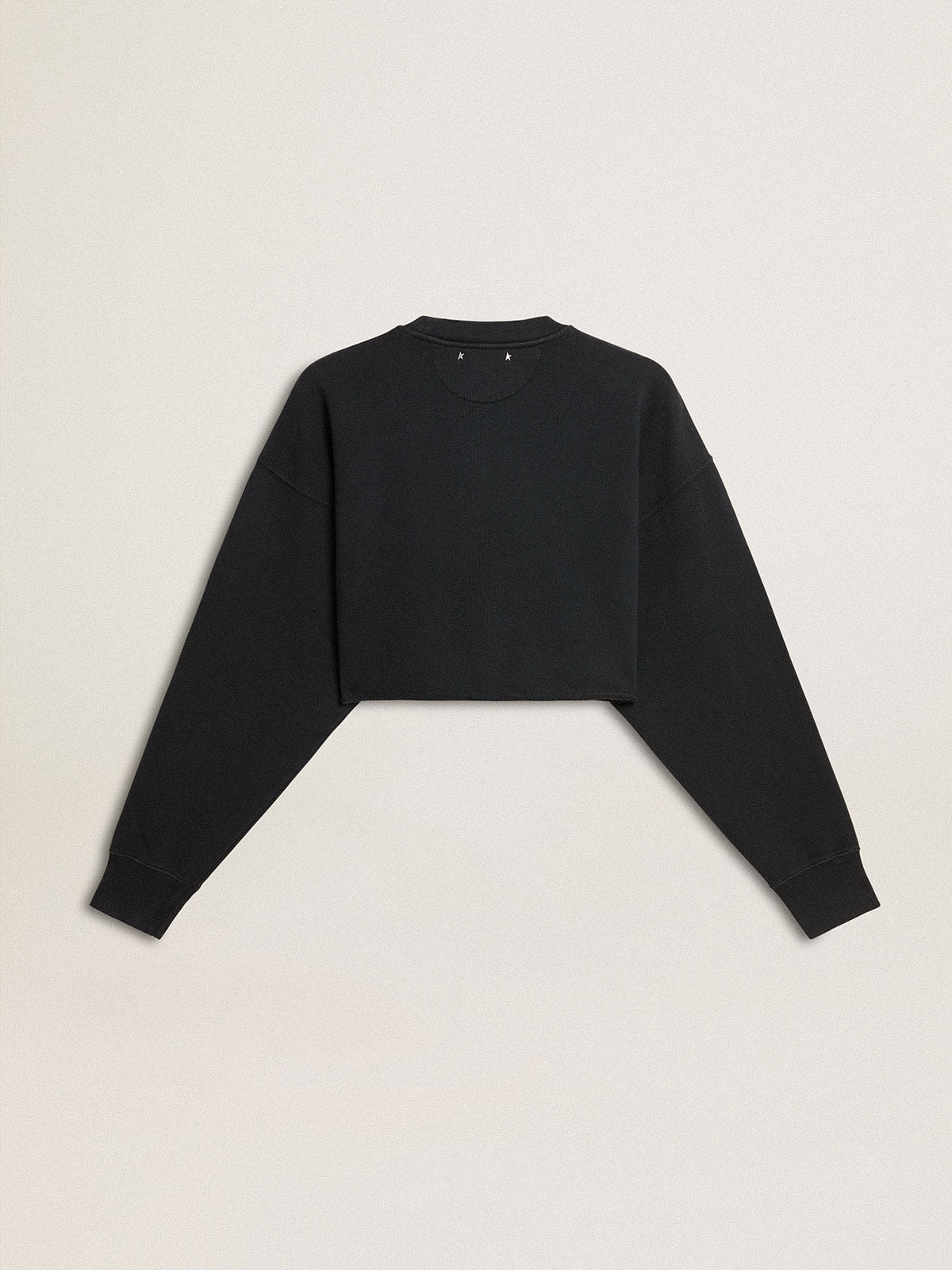 Golden Goose Women's cropped cotton sweatshirt with crystals on the front