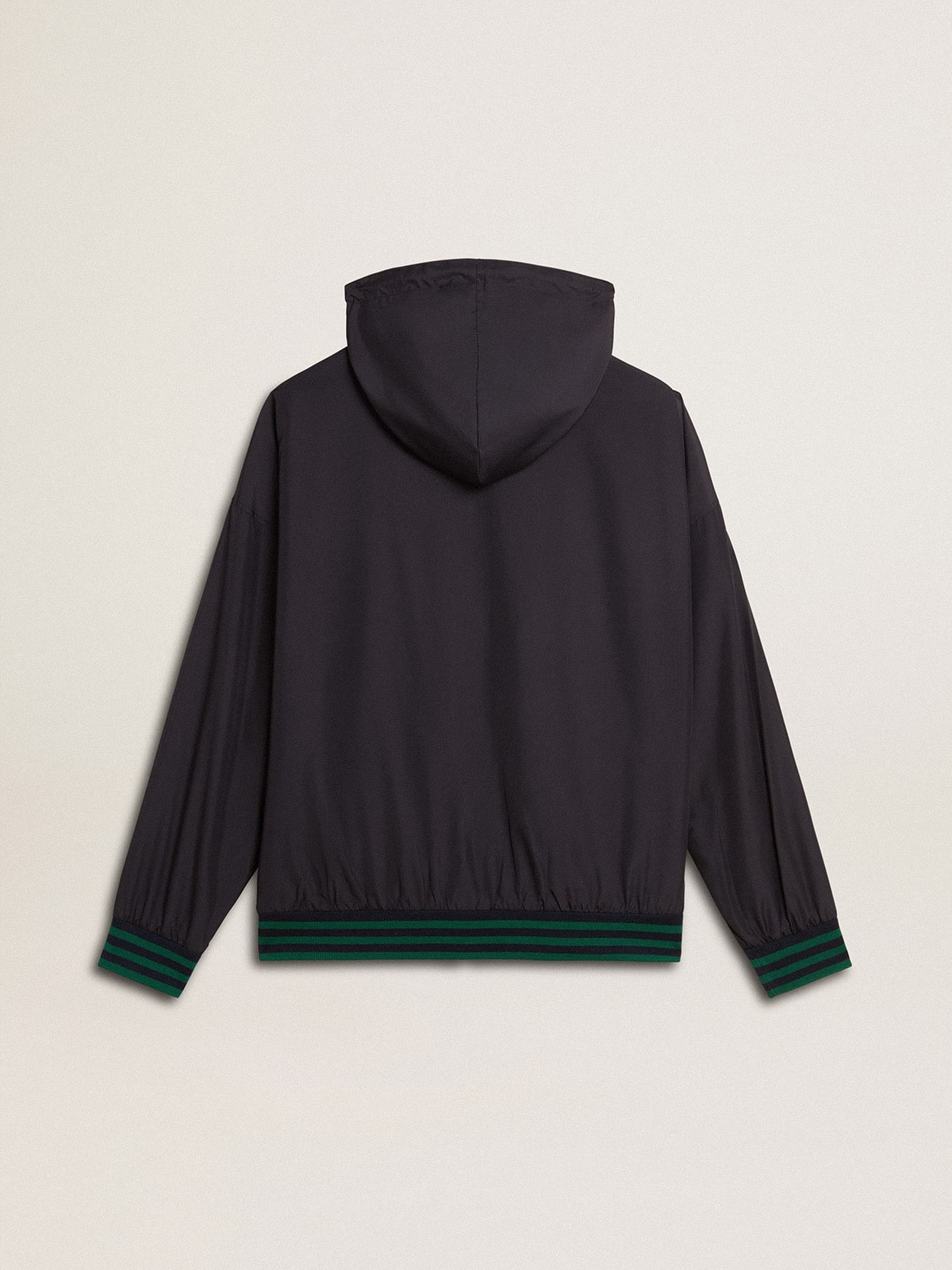 Golden Goose Men's green and blue reversible hooded sweatshirt