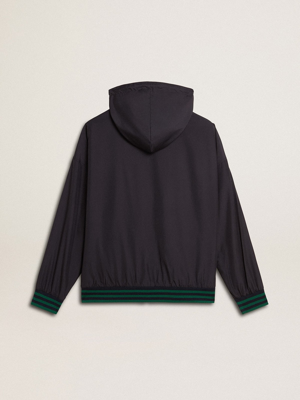 Golden Goose Men's green and blue reversible hooded sweatshirt