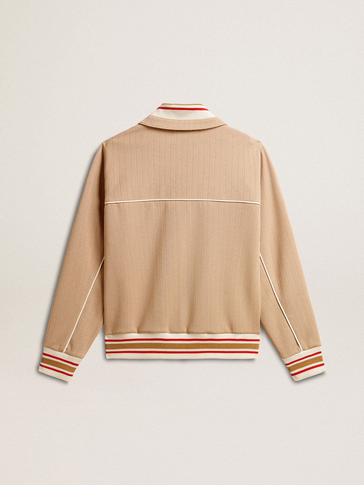 Golden Goose Women’s light beige zipped sweatshirt with white logo