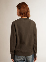 Golden Goose Women's anthracite gray sweatshirt with crystals
