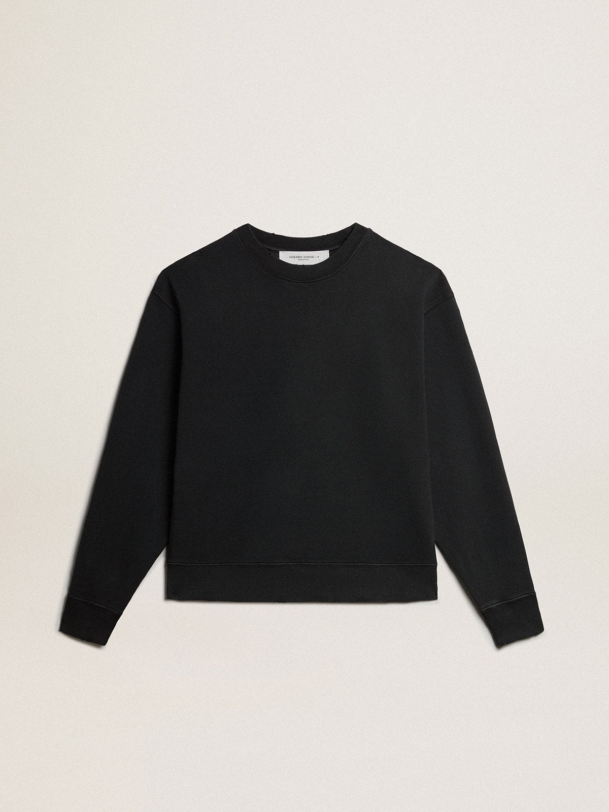 Golden Goose Sweatshirt in washed black with reverse logo on the back - Jersey Capsule