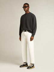 Golden Goose Sweatshirt in washed black with reverse logo on the back - Jersey Capsule