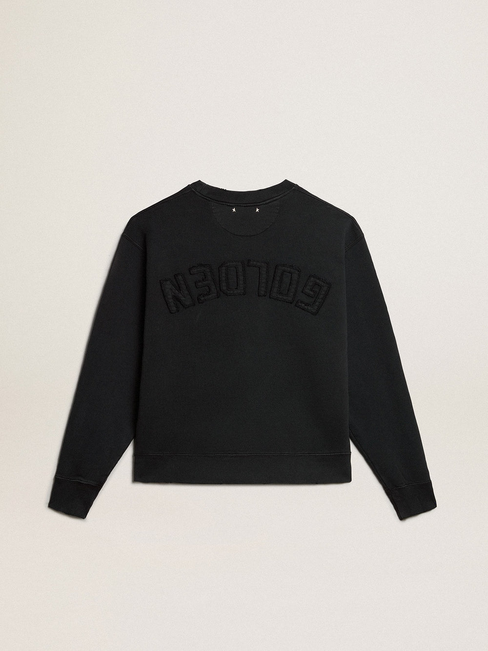 Golden Goose Sweatshirt in washed black with reverse logo on the back - Jersey Capsule