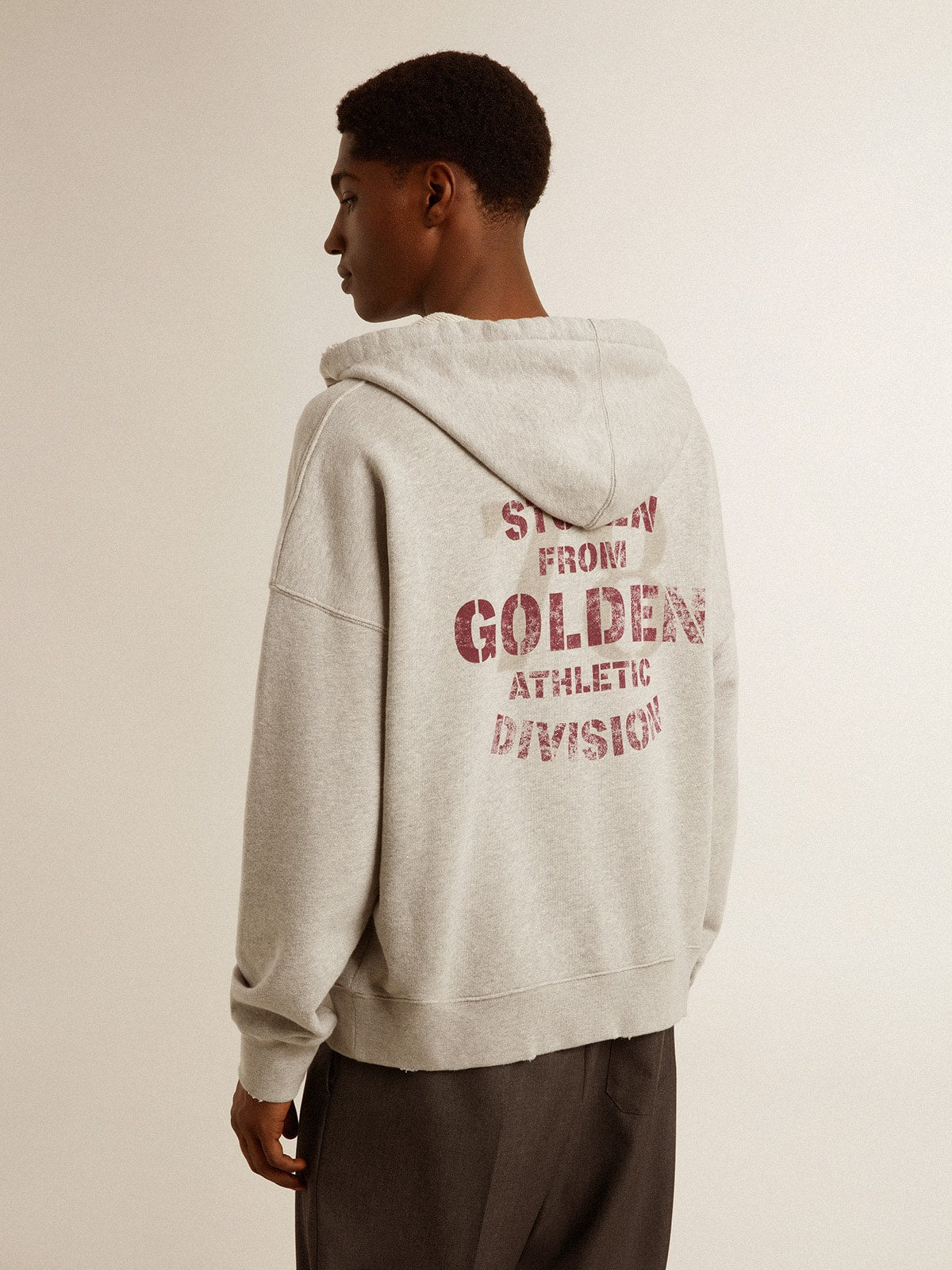 Golden Goose Unisex cotton hooded sweatshirt with print on the back