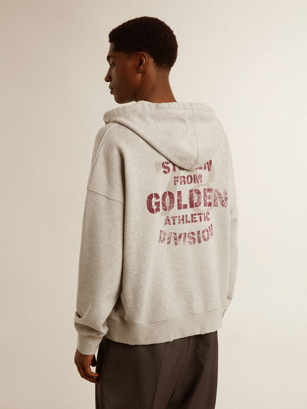 Golden Goose Unisex cotton hooded sweatshirt with print on the back