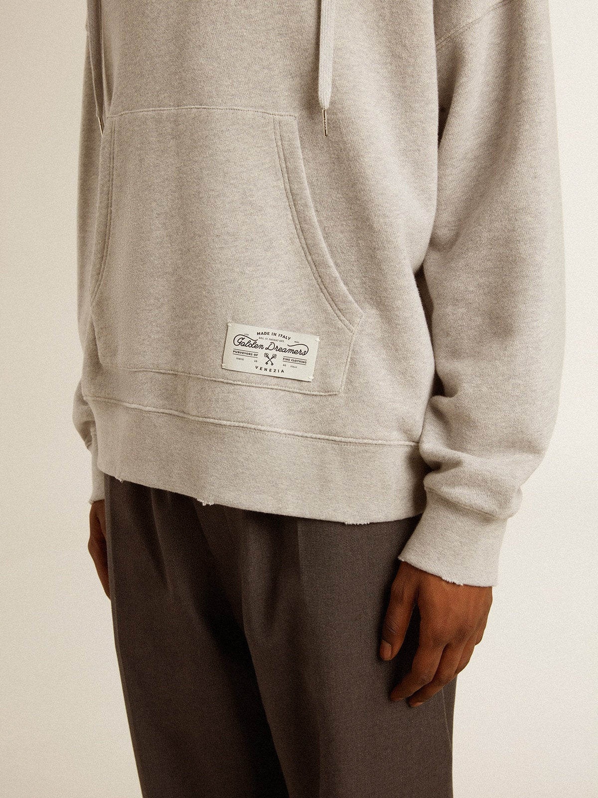 Golden Goose Unisex cotton hooded sweatshirt with print on the back