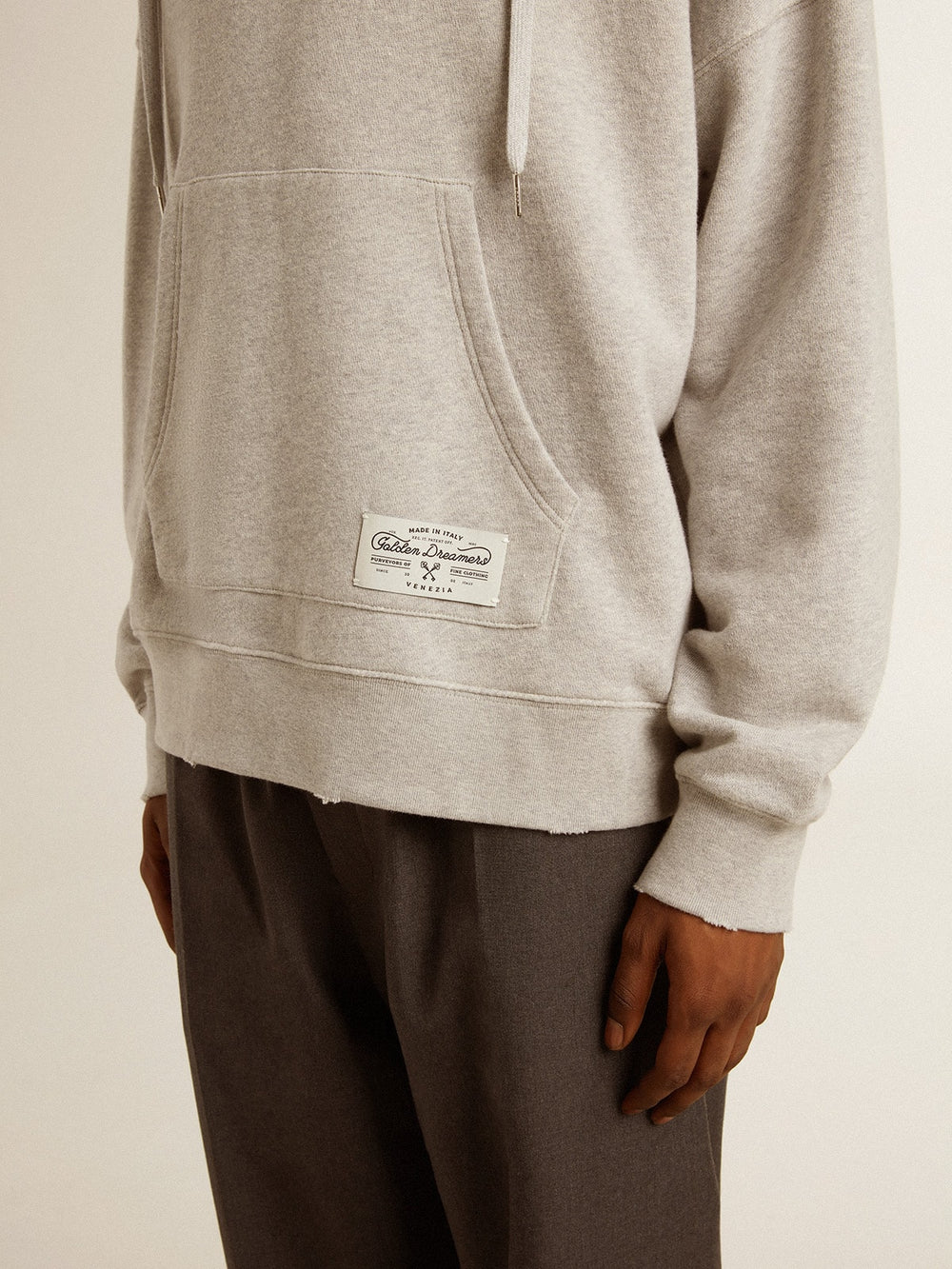 Golden Goose Unisex cotton hooded sweatshirt with print on the back