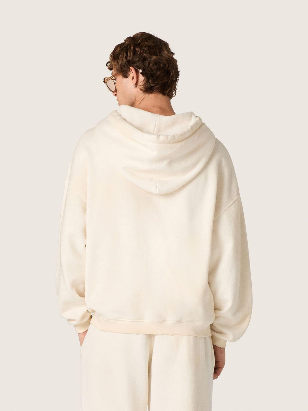 Golden Goose Star unisex hooded sweatshirt in white cotton with logo print