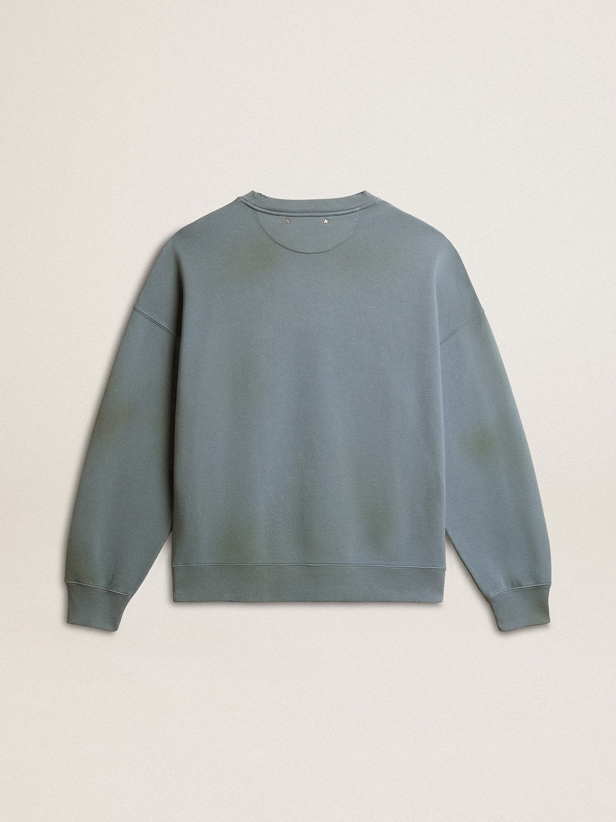 Golden Goose Oversized sweatshirt in baby blue with distressed finish