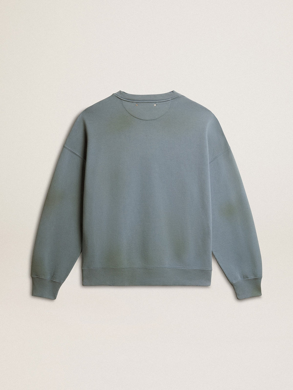 Golden Goose Oversized sweatshirt in baby blue with distressed finish