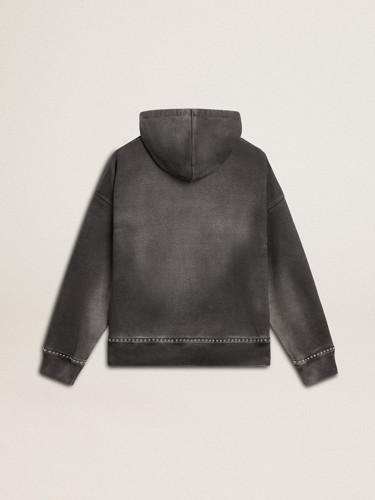 Golden Goose Sprayed effect anthracite sweatshirt with studs
