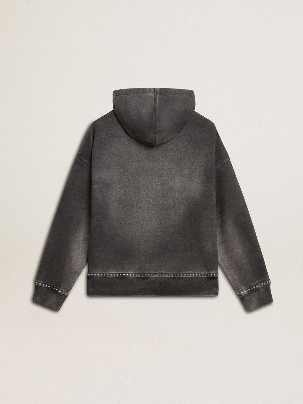 Golden Goose Sprayed effect anthracite sweatshirt with studs