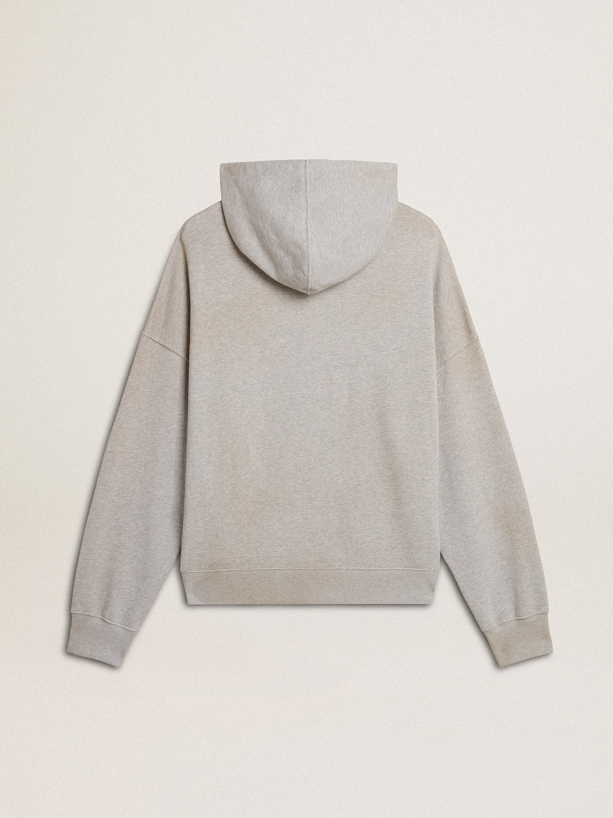 Golden Goose Hooded sweatshirt in worn gray with embroidered vintage logo