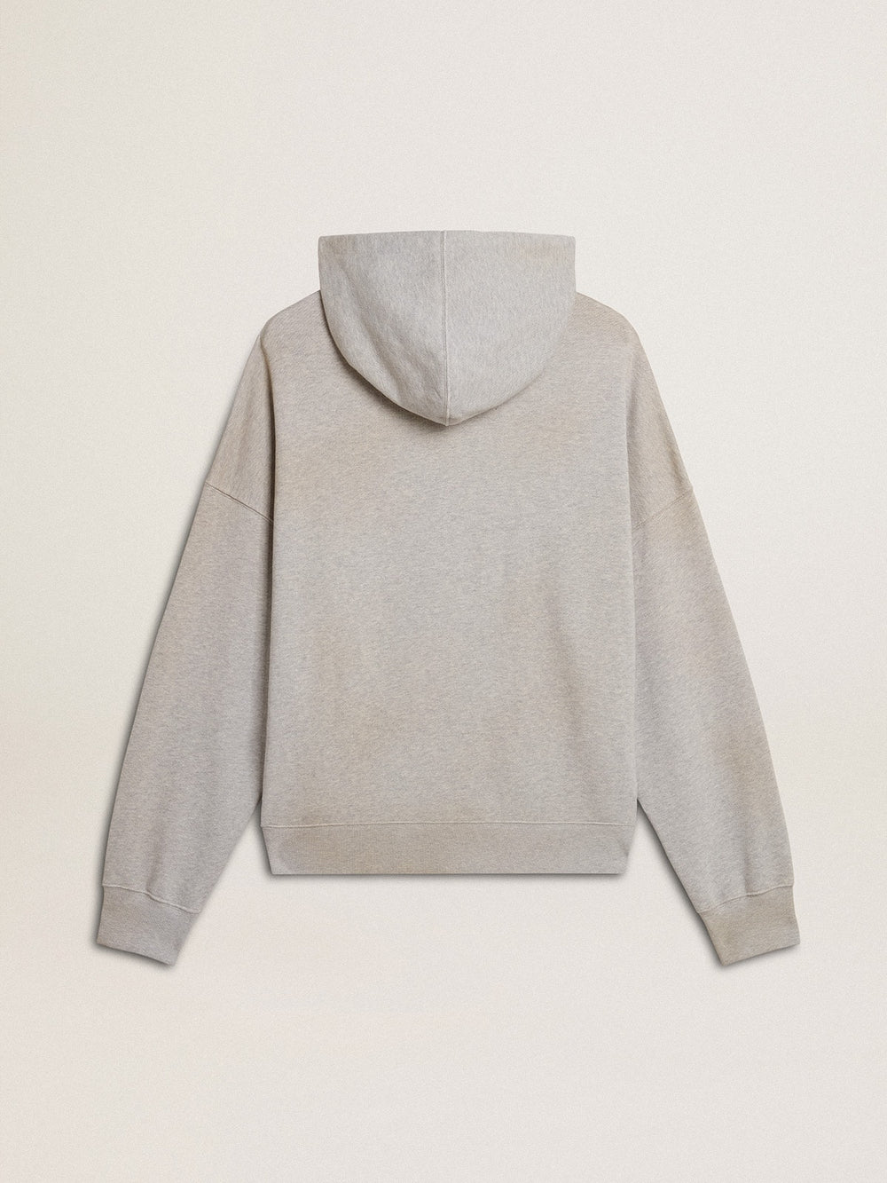 Golden Goose Hooded sweatshirt in worn gray with embroidered vintage logo
