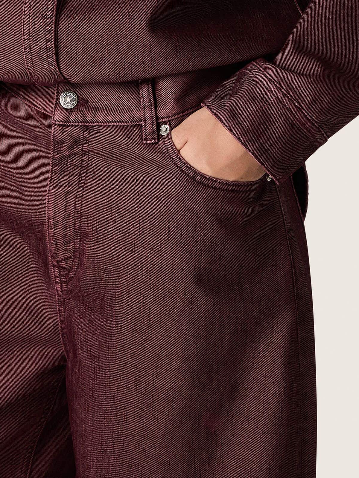 Golden Goose Women's jeans in burgundy denim