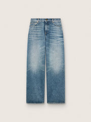 Golden Goose Golden women's boyfriend jeans in stone-washed light blue denim
