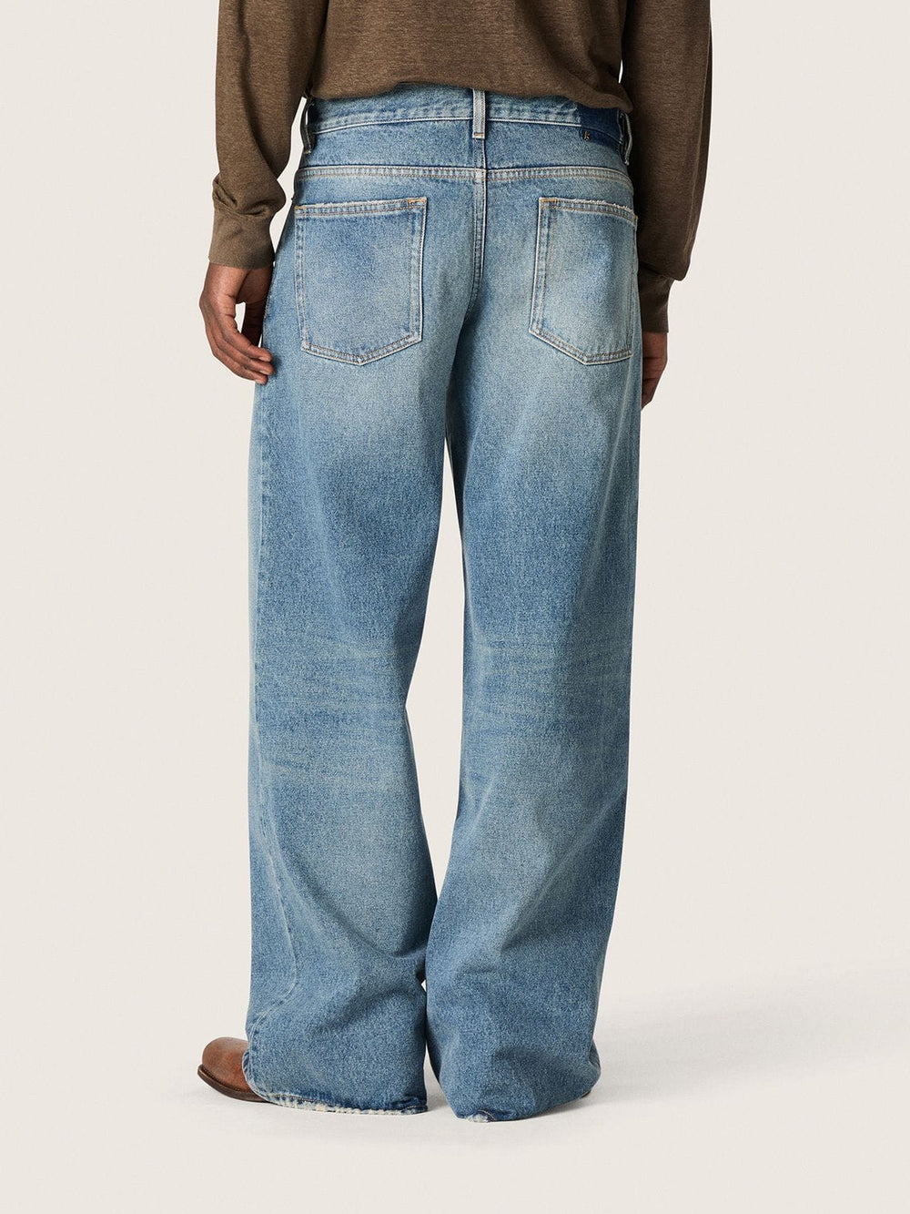 Golden Goose Golden women's boyfriend jeans in stone-washed light blue denim