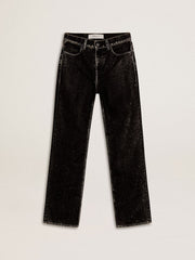 Golden Goose Women's black jeans with a velvet-like wash effect