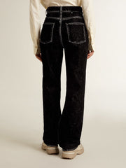 Golden Goose Women's black jeans with a velvet-like wash effect