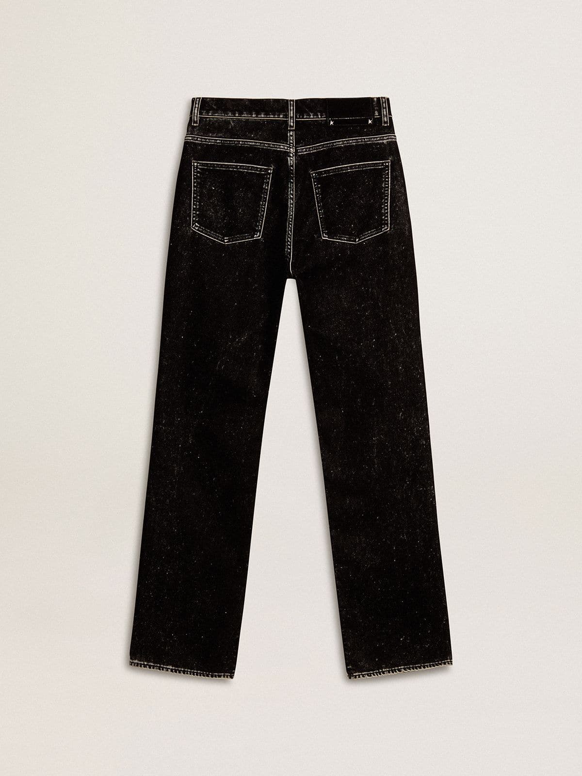 Golden Goose Women's black jeans with a velvet-like wash effect