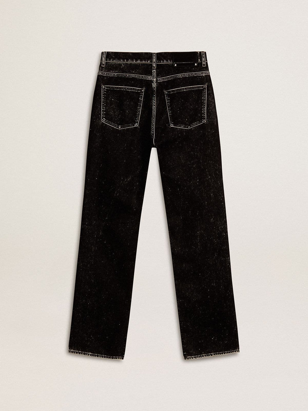 Golden Goose Women's black jeans with a velvet-like wash effect