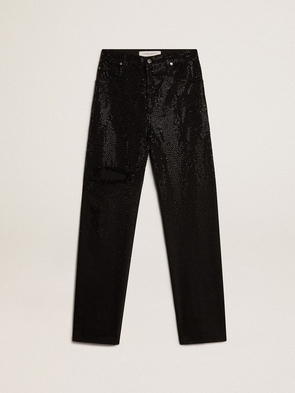 Golden Goose Women’s cotton denim pants with shaded-effect crystal decoration