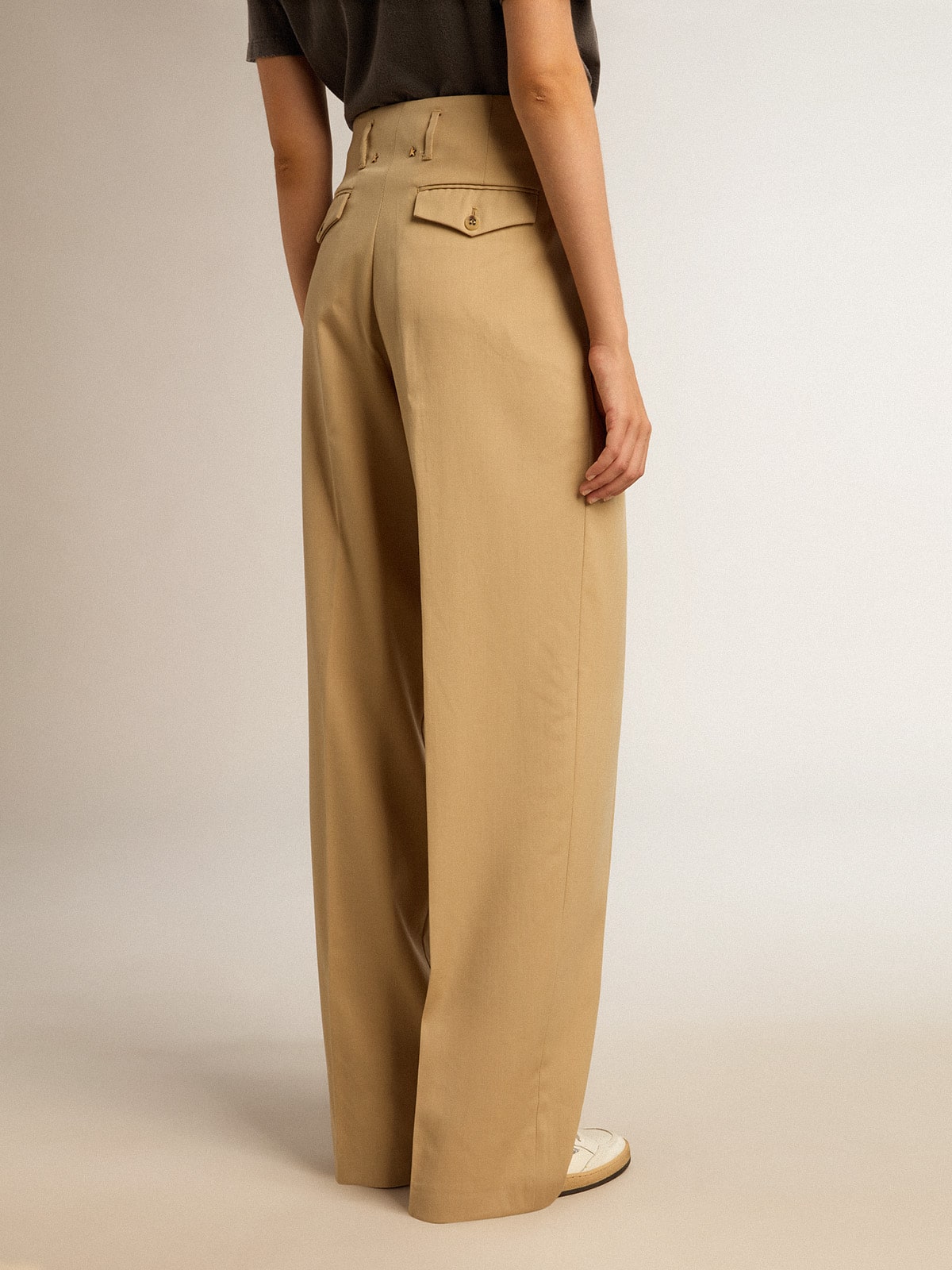 Golden Goose Women’s wool gabardine pants in sand