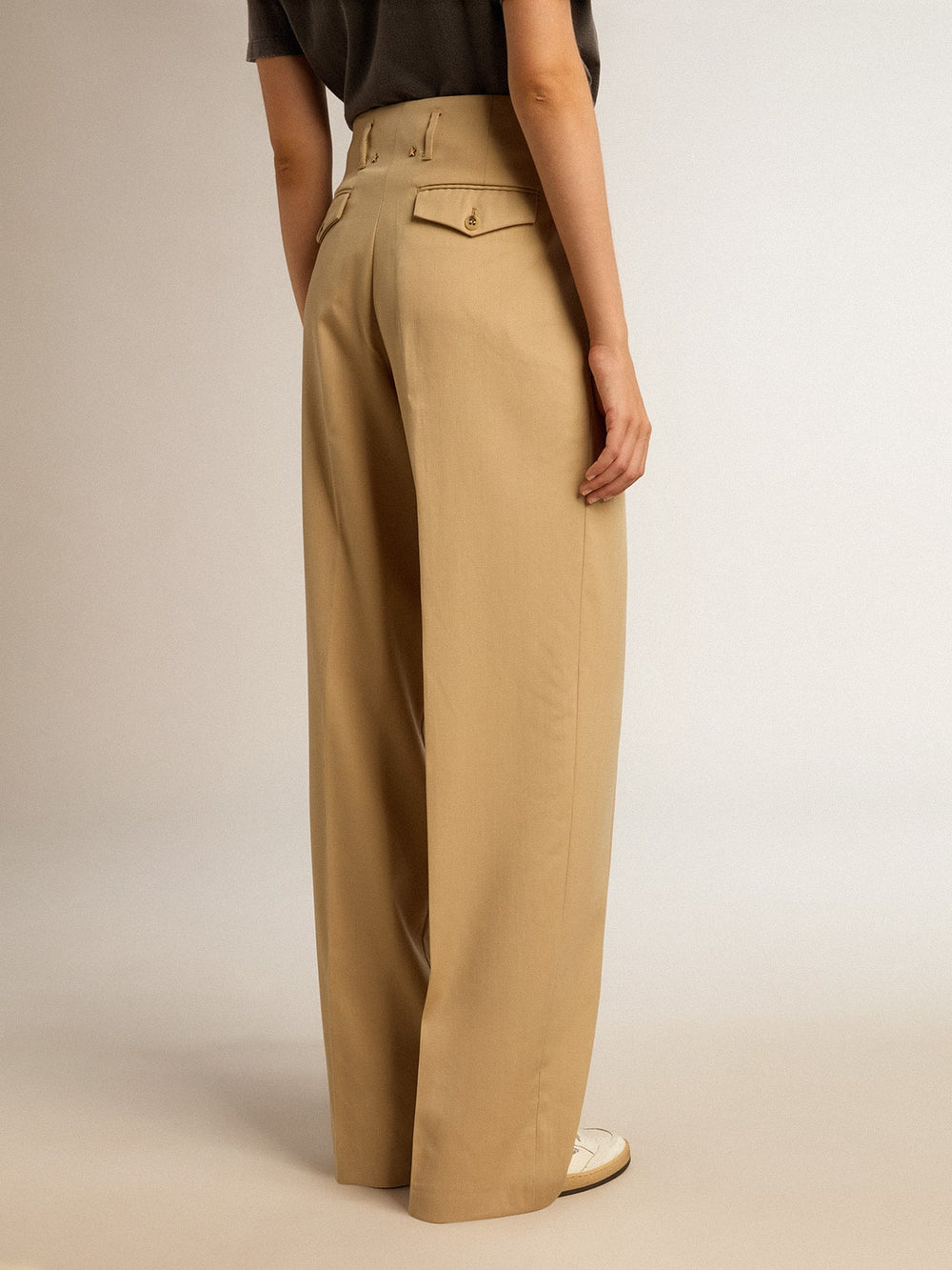 Golden Goose Women’s wool gabardine pants in sand
