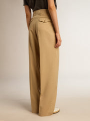 Golden Goose Women’s wool gabardine pants in sand