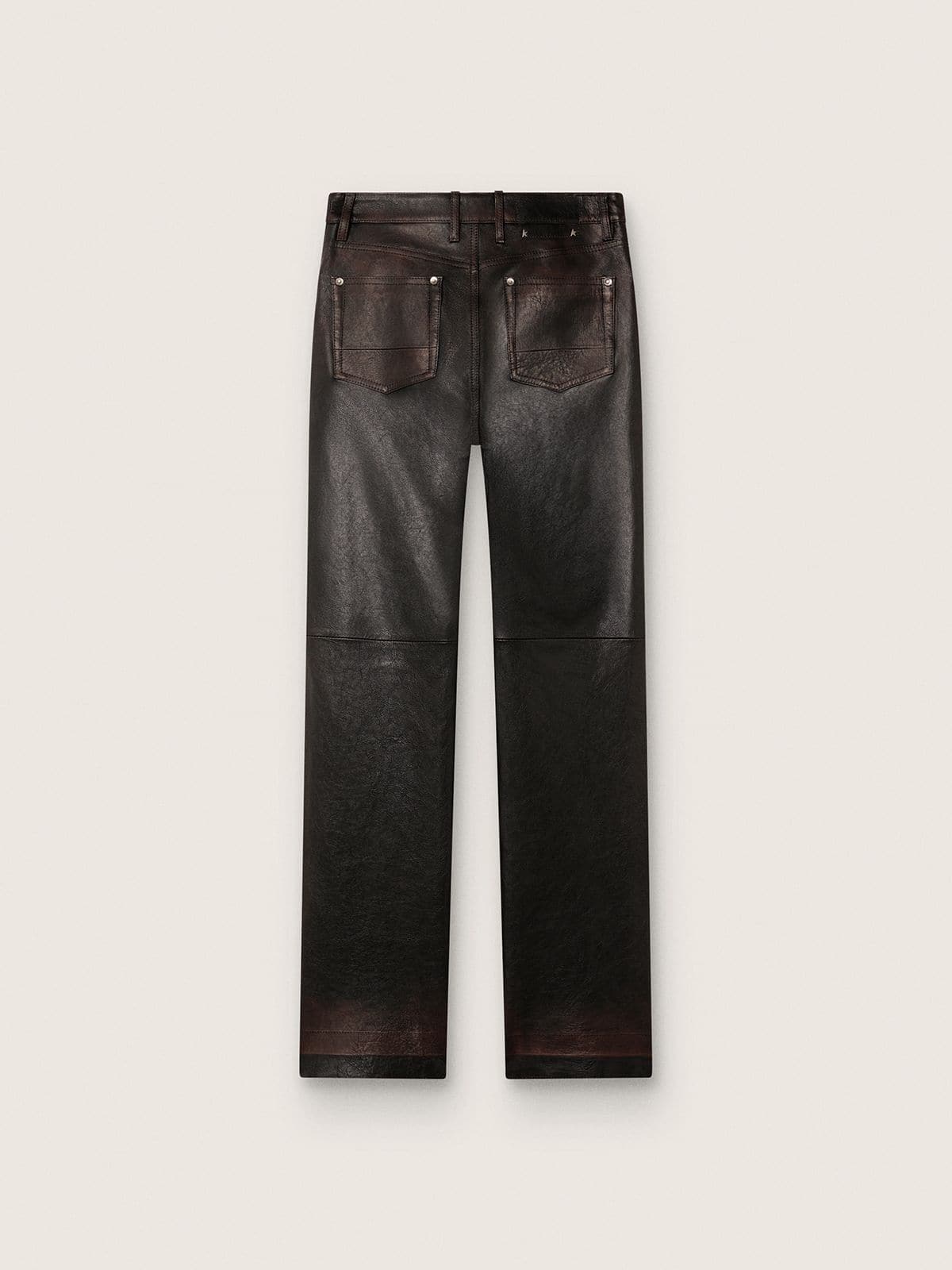 Golden Goose Women's pants in dark burgundy nappa with vintage finish