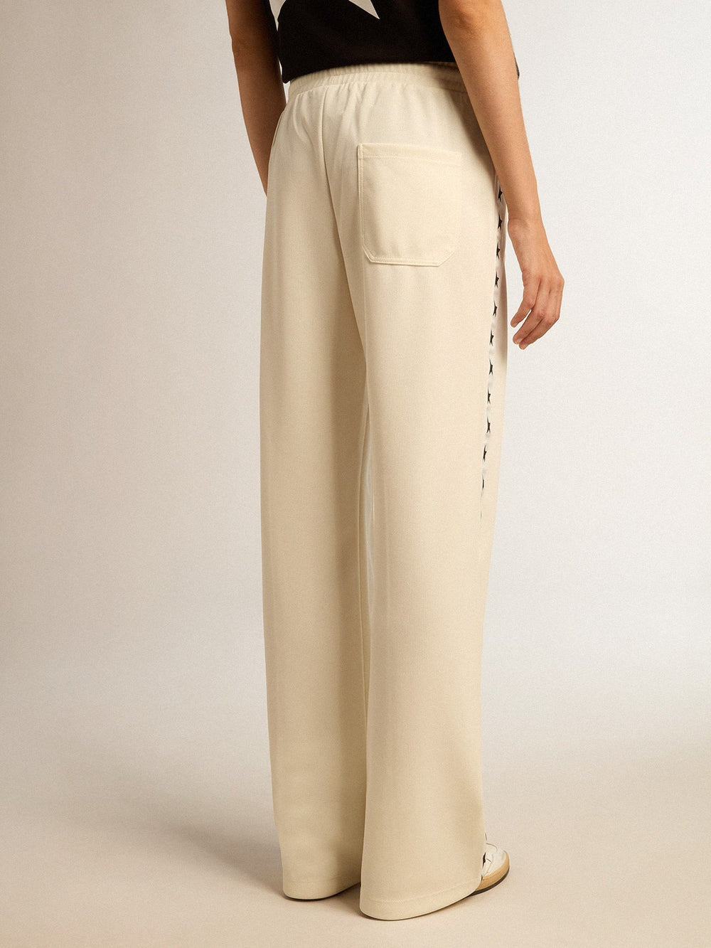 Golden Goose Women’s white joggers with stars on the sides